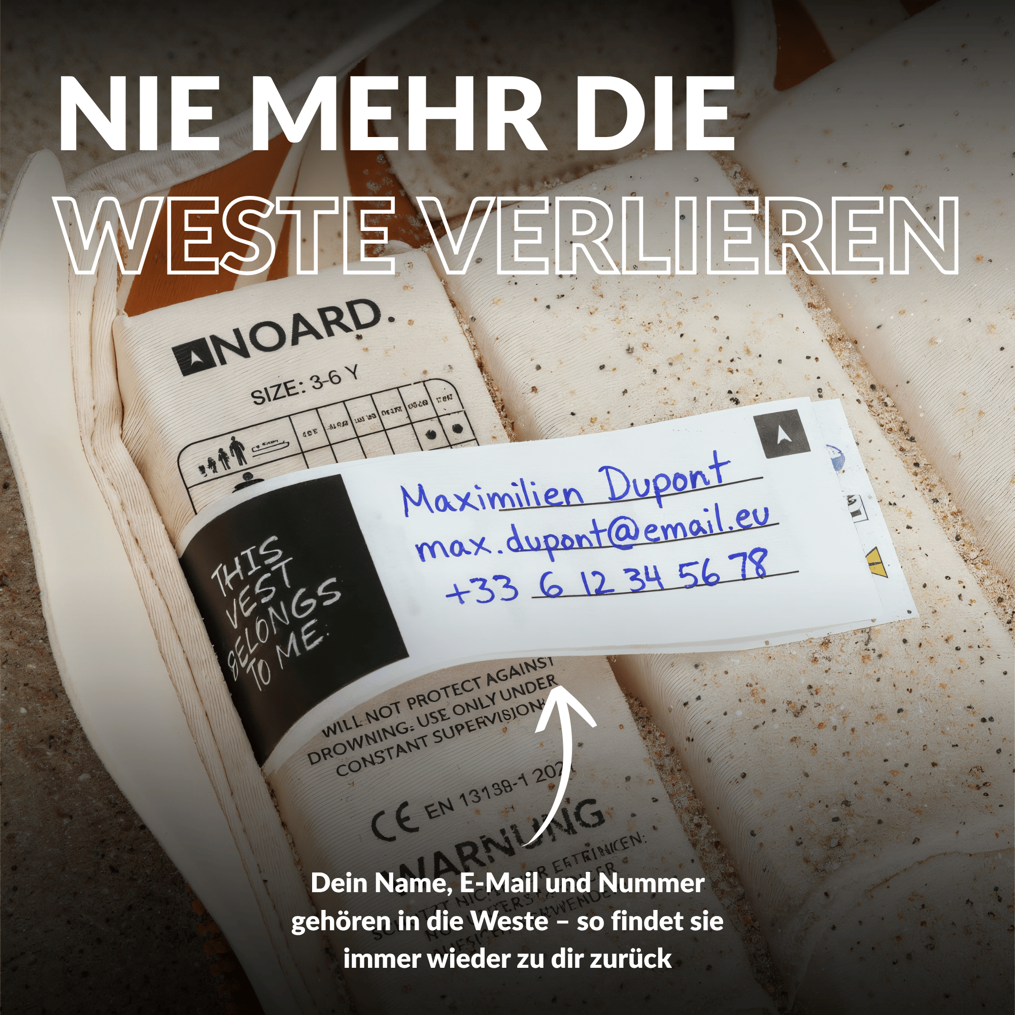 NOARD Kinder Schwimmweste "Simply Beige"