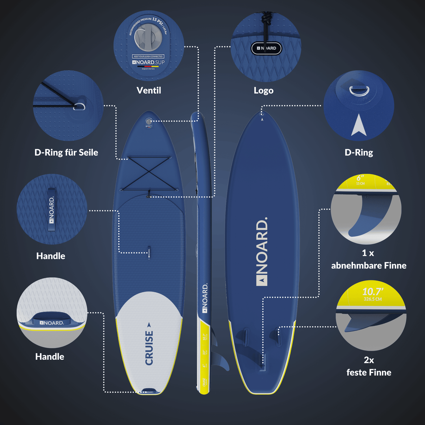 NOARD Allround SUP - Navy Breeze - 326 cm - Dunkelblau