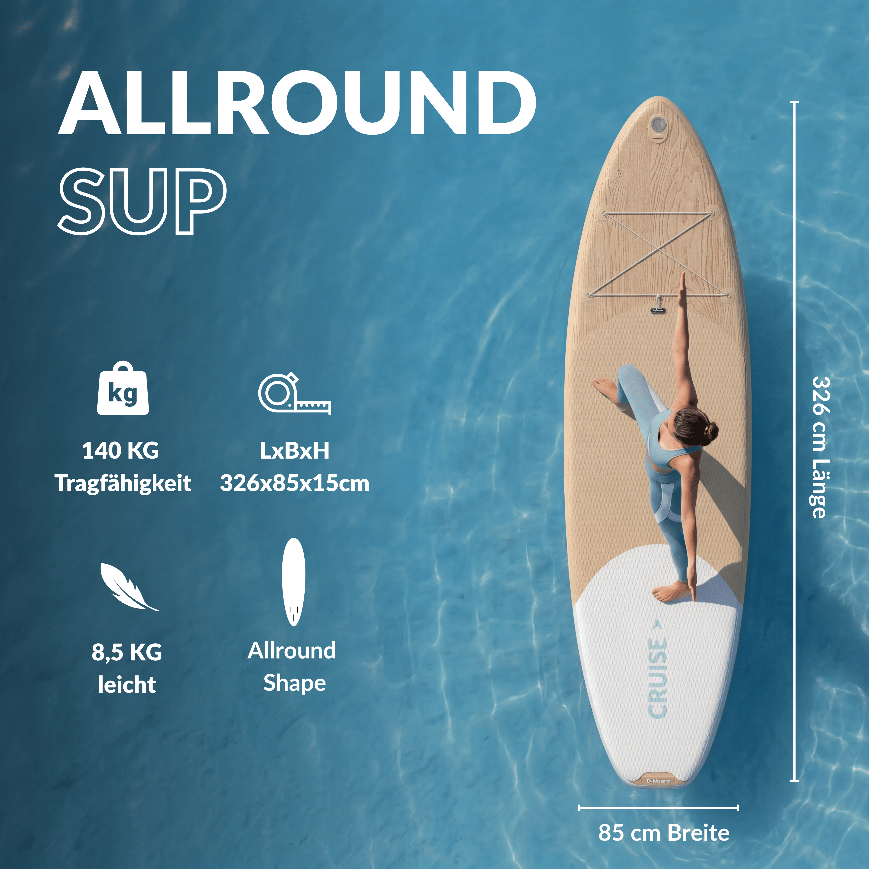 NOARD Allround SUP Woodflow – 326 cm