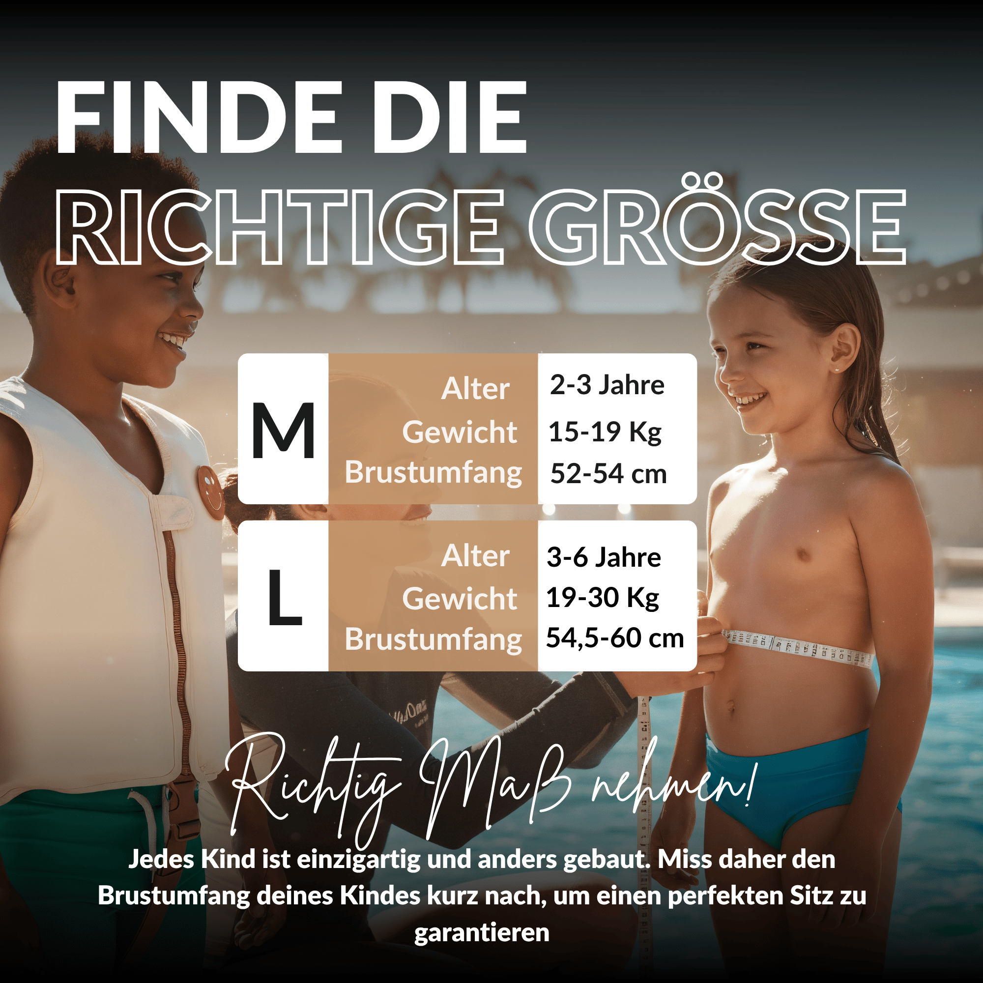NOARD Kinder Schwimmweste "Simply Beige"