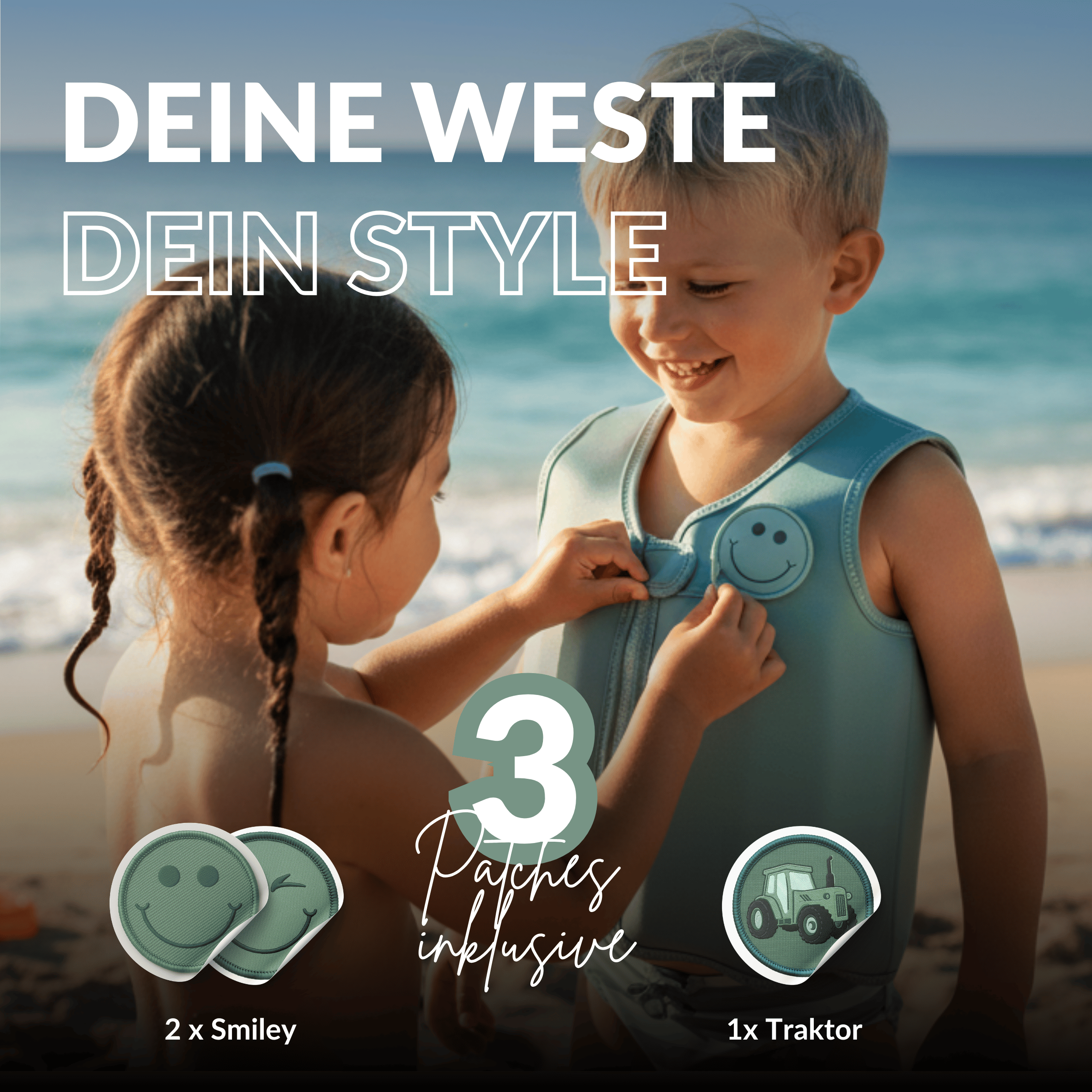 NOARD Kinder Schwimmweste "Simply Green"
