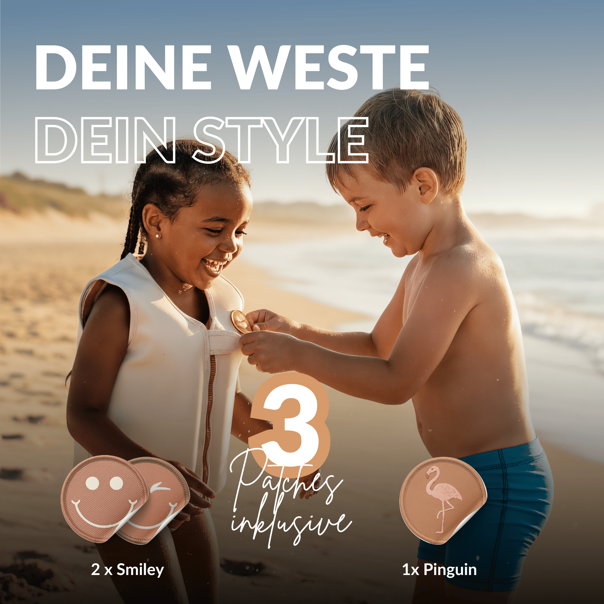 NOARD Kinder Schwimmweste "Simply Beige"