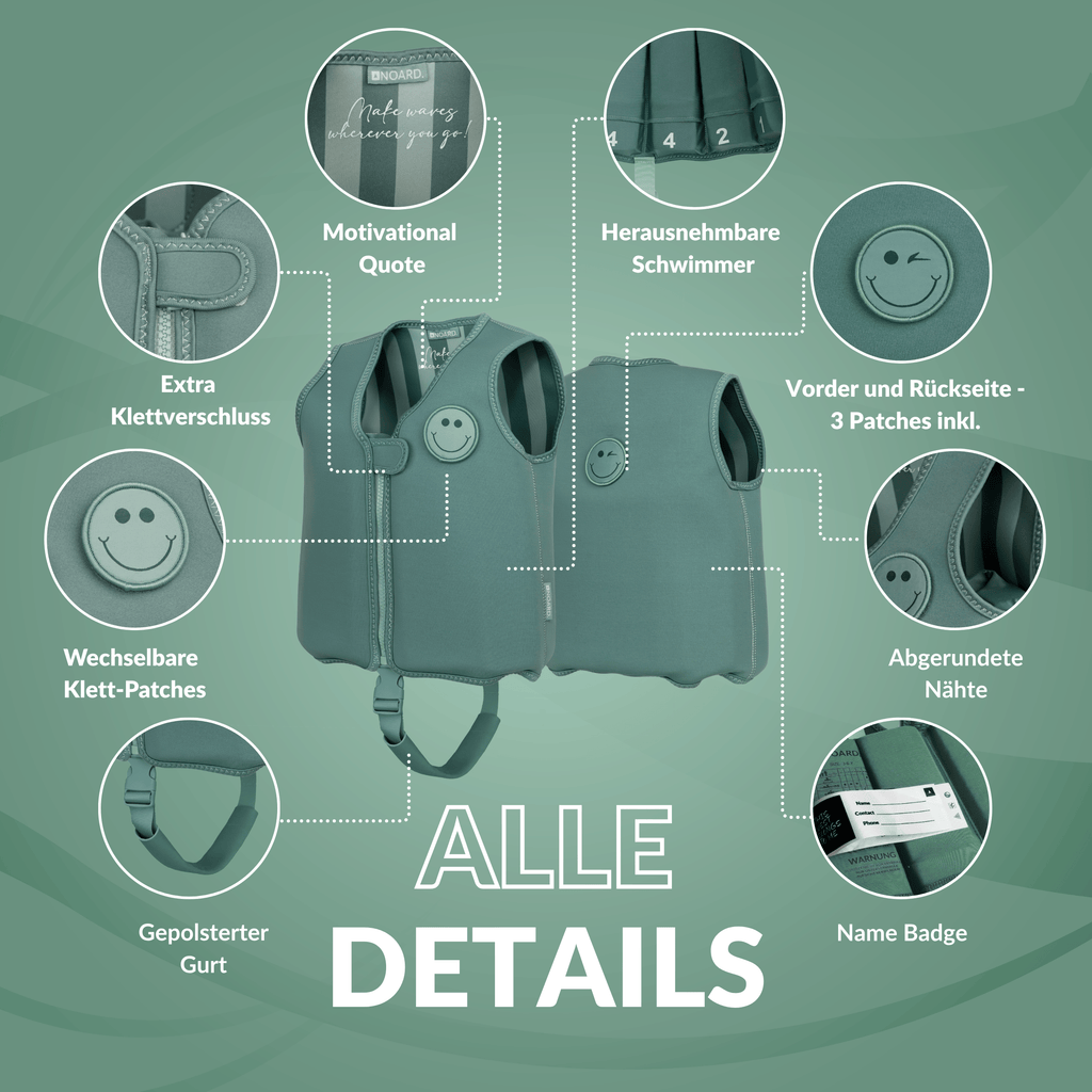 NOARD Kinder Schwimmweste "Simply Green"