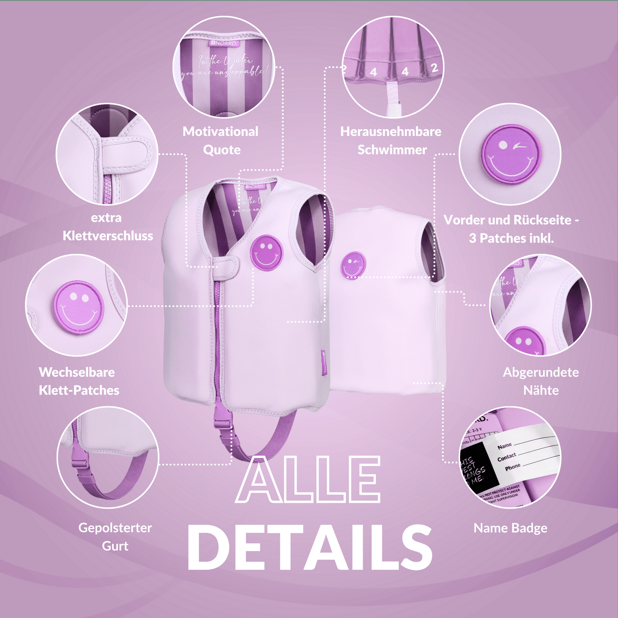 NOARD Kinder Schwimmweste "Simply Purple"