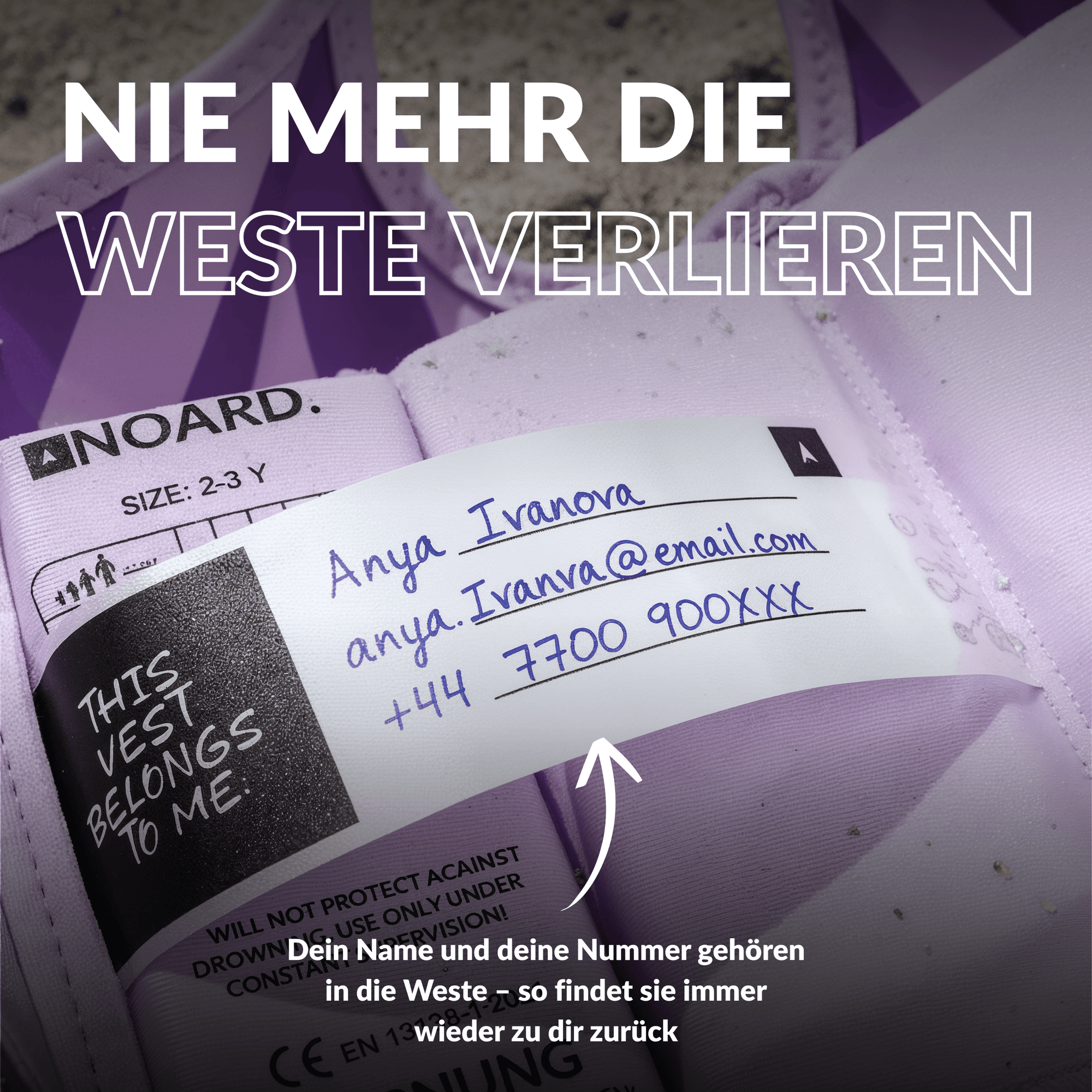 NOARD Kinder Schwimmweste "Simply Purple"
