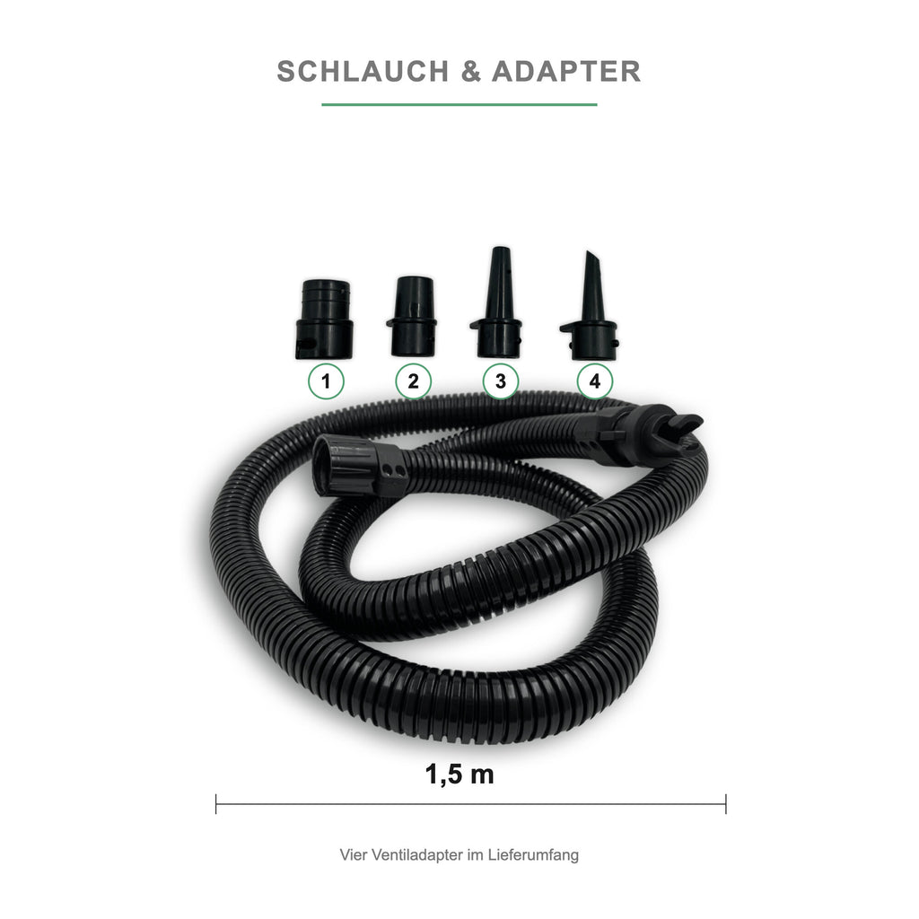 Spiralschlauch und Ventiladapter der NOARD SUP-Pumpe