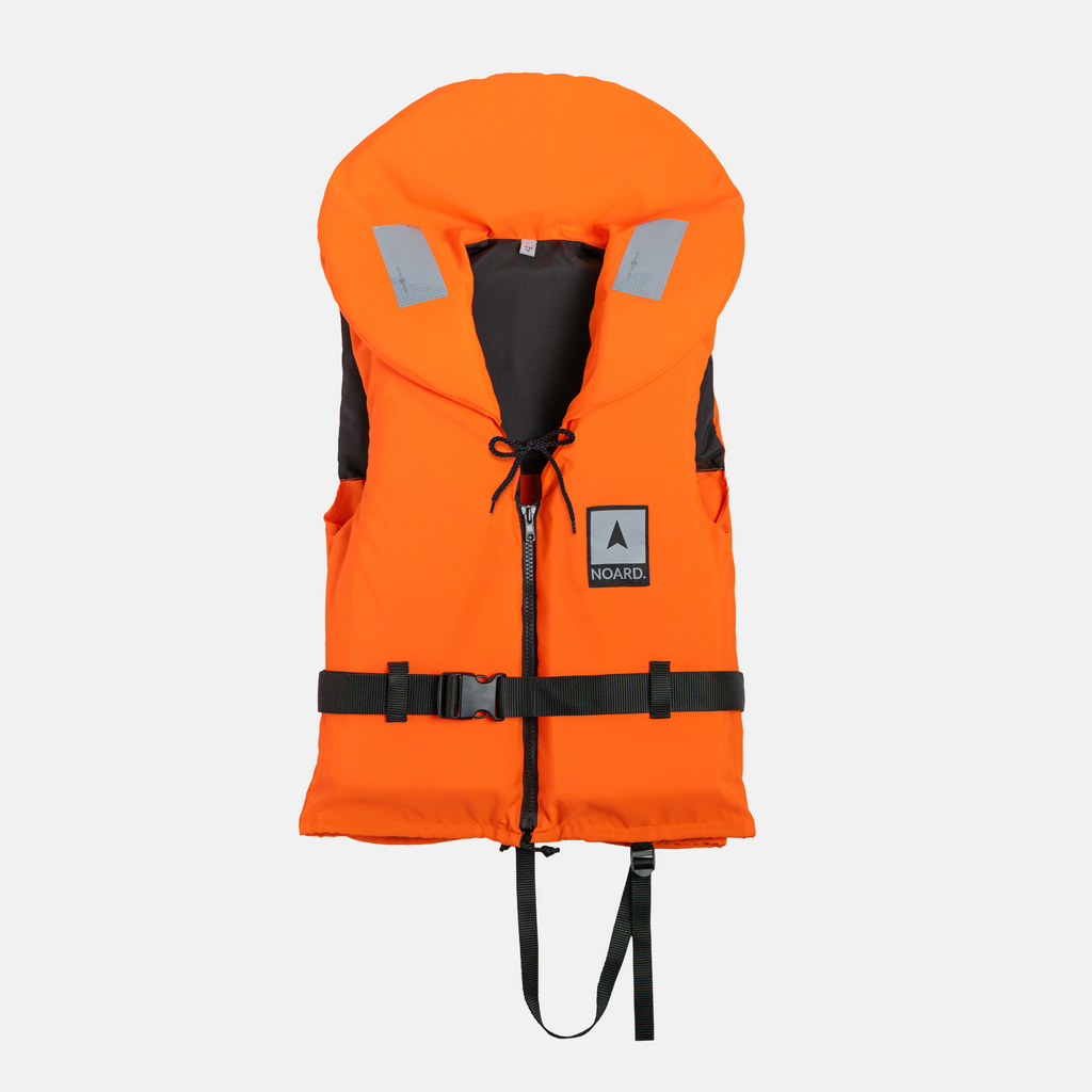 Noard Rettungsweste mit SOLAS Reflektoren und verstellbaren Taillen und Brustgurten.