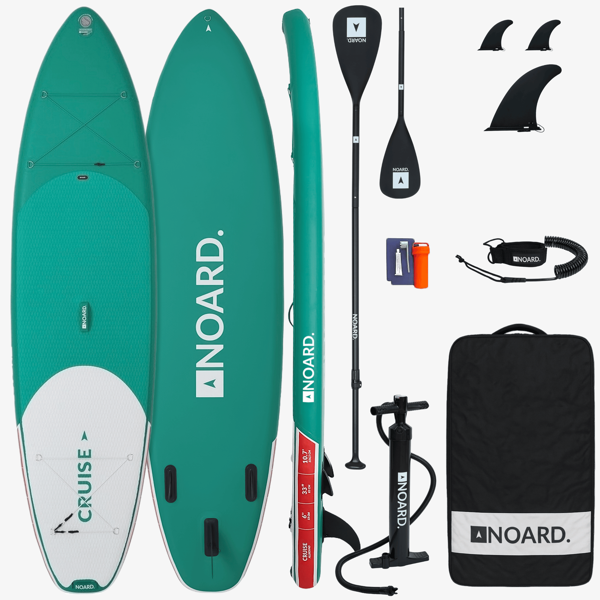 Noard SUP mit Zubehör, inklusive Paddel, Pumpe, Transporttasche, Dry Bag und Finnen
