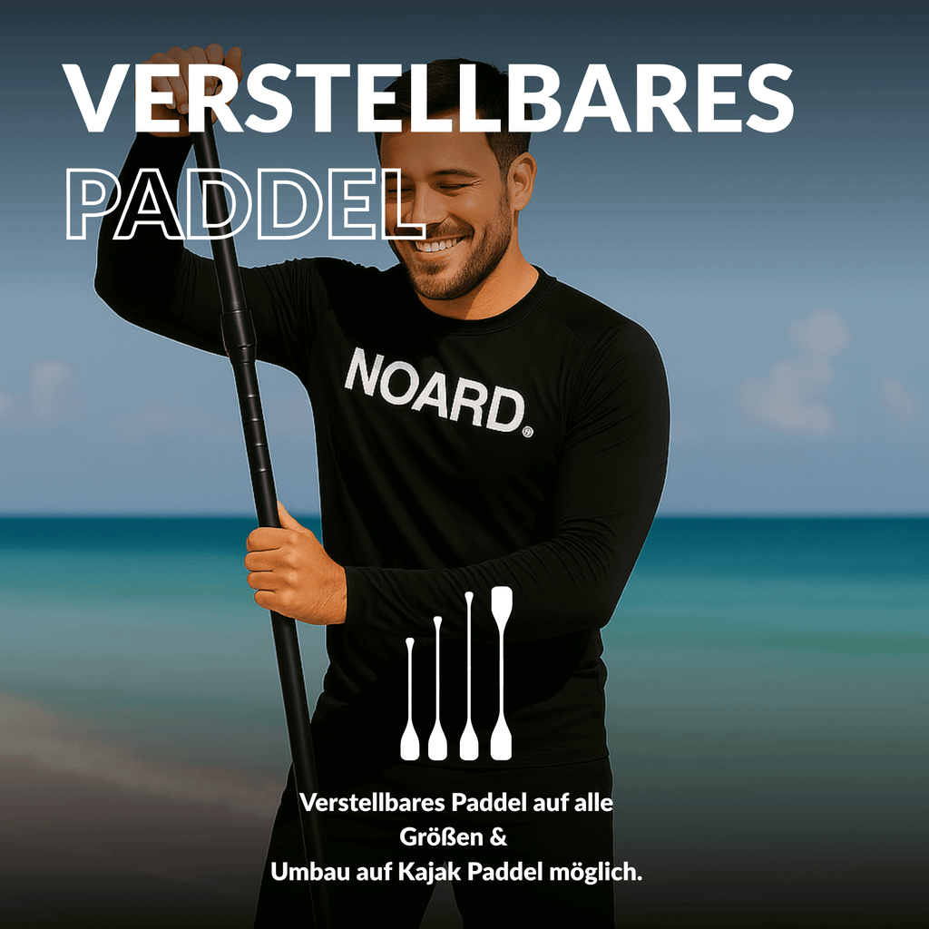 Flexibel einstellbares Paddel, das für verschiedene Körpergrößen und Kajakbenutzung geeignet ist